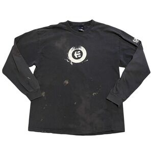 Etnies Long Sleeve Graphic T-Shirt Mens XL Black Skateboarding Distressed Logo